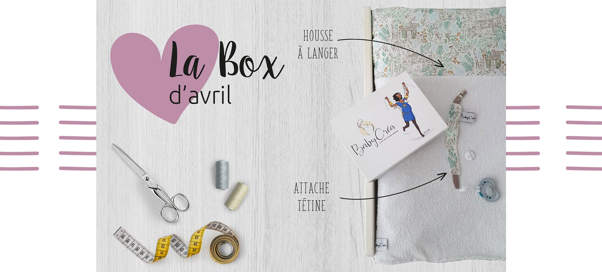 BabyCréa box La chambre, accroche tetine, housse matelas à langer